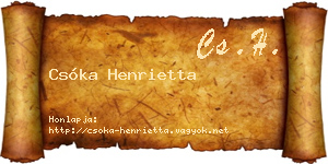 Csóka Henrietta névjegykártya