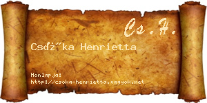 Csóka Henrietta névjegykártya