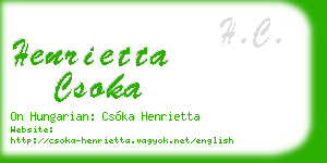 henrietta csoka business card